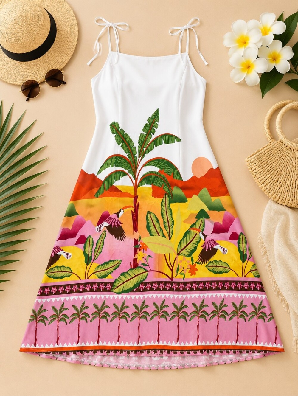 Paper Heart Tropical Print Maxi Dress